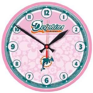  NFL Miami Dolphins Clock   Pink Style