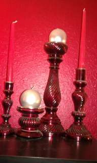 Mercury Glass candlestick set of 4  