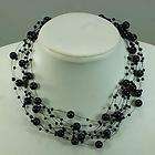 z7825 42+5cm Long Chic Woman Black Mother of Pearl Beads Clasp 