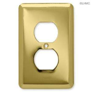 Brass Stamped Single Duplex Outlet Cover Plate 6 Pack  