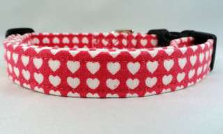 Awesome White Hearts on Hot Pink Dog or Cat Collar  