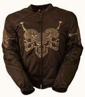 HOUSE OF HARLEY MENS MESH REFLECTIVE SKULL JACKET, LEATHER, FRM268 
