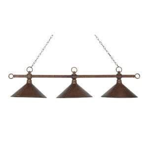   Inch, Antique Copper with Hand Hammered Iron Shades