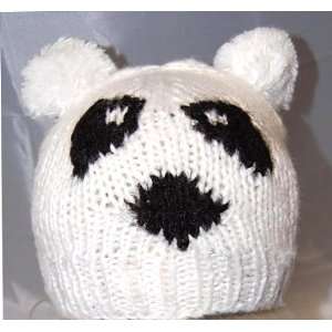  Panda beanie Knit hat in White 