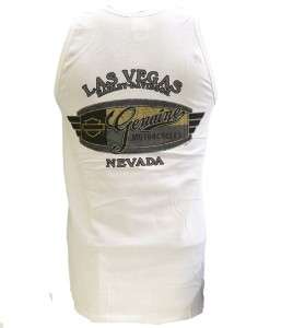Harley Davidson Las Vegas Dealer T Shirt Tank Top Bar & Shield White 