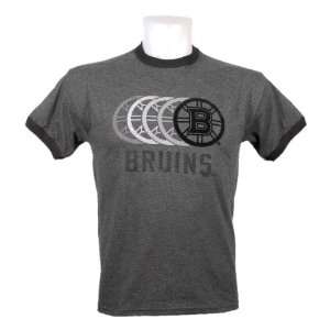    Boston Bruins Ripped Flock Ringer T Shirt