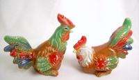 Beautiful Set of 2 Multicolor ROOSTER Figurines  