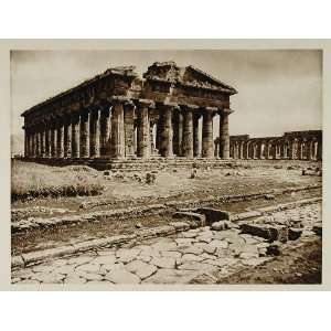  1925 Ruins Temple of Neptune Paestum Italy Archaeology 