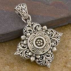Handmade Silver Floral Pendant (Indonesia)  