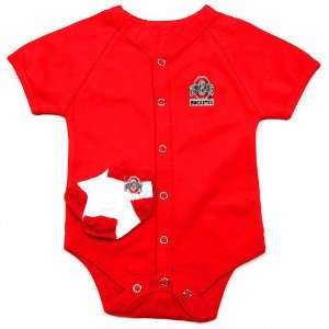  Ohio State Buckeyes Team Color Newborn/Infant Creeper and 