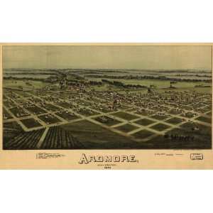  1891 Ardmore Oklahoma, Birds Eye Map