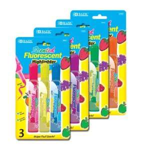  BAZIC Fruit Scented Highlighters (3/Pack), CASE PACK 144 