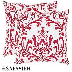 Paris 22 inch Red/ White Decorative Pillows (Set of 2)  