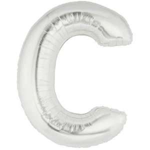  Large Letter C Silver Megaloons 40 Mylar Balloon Toys 