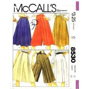  McCalls 8530 Sewing Pattern Misses Skirts and Culottes 