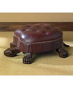 Tortoise Faux Leather Footstool  