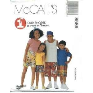  McCalls Sewing Pattern 8589 Kids Shorts in 2 Lengths 