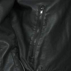 Izod Mens Faux Leather Knit Detail Bomber Jacket  