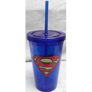  DC Comics SUPERMAN 16oz Insulated Tumbler w/ Lid & Straw 