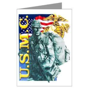   Marine Corps Soldier with US Flag and Emblem Symbol 