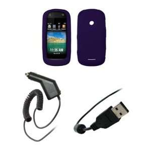 Motorola Crush   Purple Soft Silicone Gel Skin Cover Case + Rapid Car 