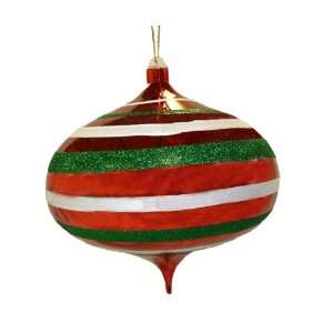  Shiny Red Onion Shaped with Circles Christmas Ornament 