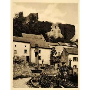   Castle Ruin House Village   Original Photogravure