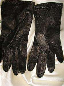 VINTAGE BLACK LAMBSKIN LEATHER GLOVES XS MADE IN ITALY  