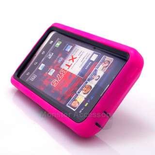 Pink Double Layer Hard Case Gel Cover For Motorola Droid Bionic  