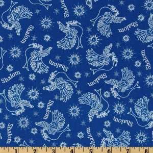  44 Wide Festival Of Lights Doves Dark Royal Fabric By 
