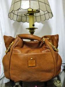 448 AUTHENTIC JUICY COUTURE COGNAC LEATHER BROGUE DUCHESS TOTE HOBO 