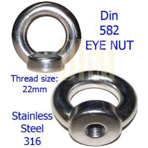  Din 582 Eye Nut Stainless Steel 316 Metric Thread 22 mm 