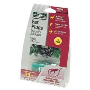  MSA Safety Works 10087610 Rubber Ear Plugs with Case, 3 