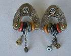 SouthWest artists signed creative earrings silver base with added 