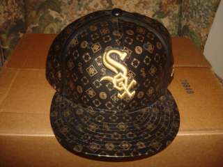 Chicago White Sox Leather New Era 59/50 Fitted Hat 8  