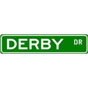 DERBY Street Name Sign ~ Family Lastname Sign ~ Gameroom, Basement 