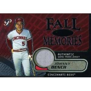  JOHNNY BENCH 2002 TOPPS FALL MEMORIES GAME WORN JERSEY 