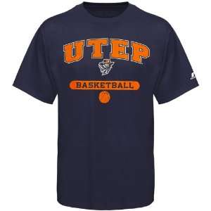  Russell UTEP Miners Navy Blue Basketball T shirt (Small 