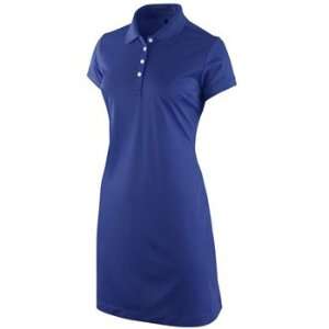   Ladies Tech Pique Polo Golf Dresses   Drenched Blue
