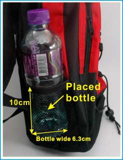 Backpack Red Black Zipper Pockets Nylon Pack Small Bag  