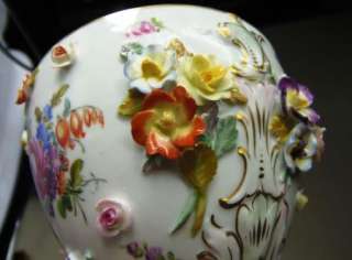   rare Unique antique 19th C porcelain vase/urn Carl Thieme Potschappel