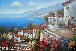 24x36 Italy Mediterranean Hand Painted Art Oil Painting  