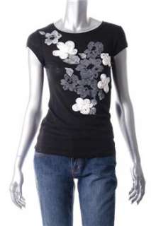 INC NEW Island Knit Top Black Stretch Sale Misses Shirt S  