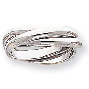  Polished Rolling Ring   14k White Gold Jewelry