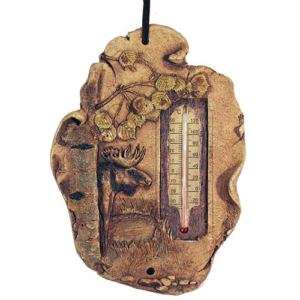 Big Sky Carvers Hand Sculpted Clay Moose Thermometer  