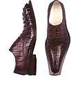 Fennix Italy All Over Genuine Caiman & Lizard Mens Dress Shoes Wine 