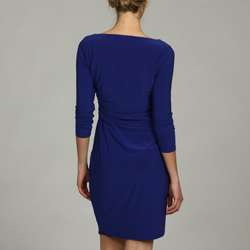 Nine West Womens Blue Half moon 3/4 sleeve Dress  