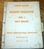 Massey Ferguson No.1 Hay Baler Parts Catalog book mf  