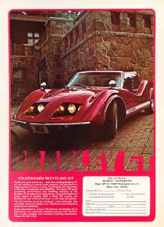   Bradley GT   VW red Kit Car   Classic Vintage Advertisement Ad A63 B