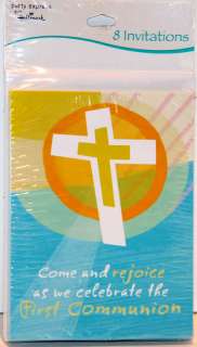   First Communion Invitations Come and Rejoice 8ct Party Supplies